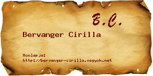 Bervanger Cirilla névjegykártya